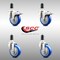 Service Caster 4 Inch 316SS Blue Poly Swivel 1-1/4 Inch Expanding Stem Caster Lock Brake, 2PK SS316TTLEX20S414-PPUB-BLUE-2-S-2-114 - alternate 5